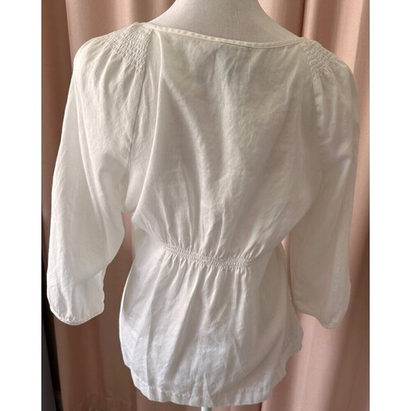 Ann Taylor white with silver sequin detail blouse size 6 - Picture 4 of 6